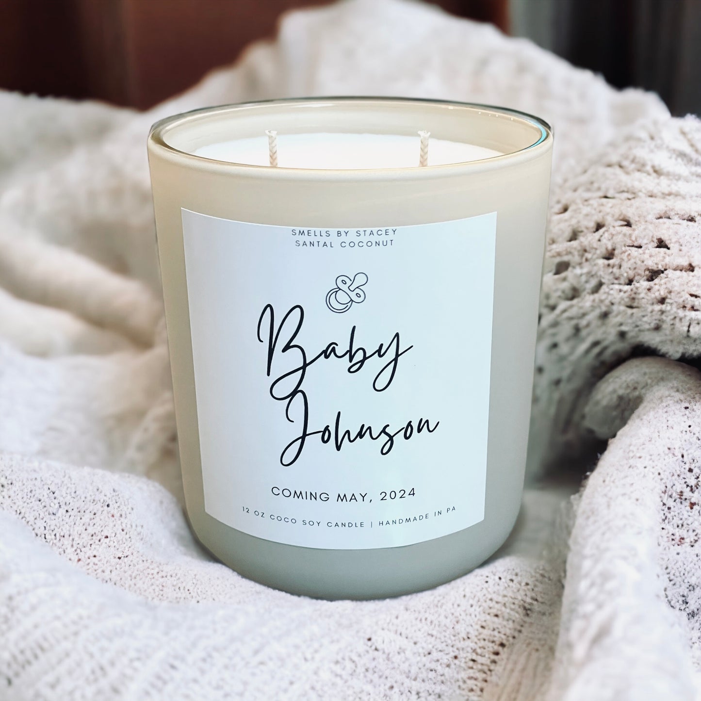 Baby Announcement 12oz Candle